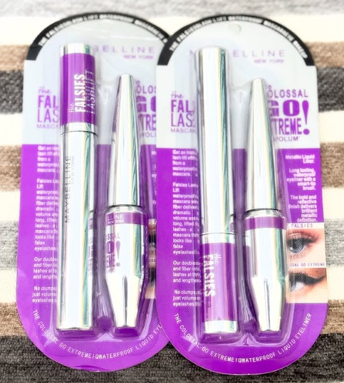 Maybelline New York The Falsies Lash Lift Mascara, Waterproof, Black + Liquid Eyeliner